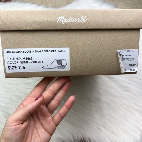 New Madewell Sonia Snake Embossed Low Chelsea Boot - Picture 10 of 12